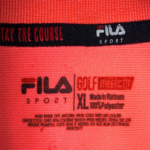 FILA Sport Golf Performance Polo Shirt Men’s XL Neon Coral - Picture 7 of 10